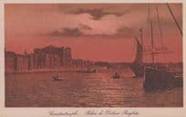 Constantinople Süleymaniye Ottoman Mosque At Night Old Postcard