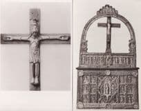 Copper Studded Norway Gilt Crucifix 1050AD 2x Danish Art RPC Postcard