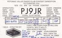 Coral Cliff Hotel Netherlands Antilles South America Phone Contest QSL Radio Card
