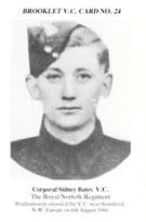 Corporal Sidney Bates Royal Norfolk Regiment Sourdeval WW2 Victoria Cross Postcard