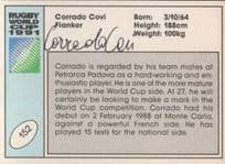 Corrado Covi Italy Hand Signed Rugby 1991 World Cup Card Photo