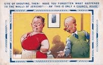 Council House Walls Of Jericho Comic Bamforth 1940s Postcard