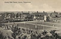 Country Club Thorpeness Tennis Courts Antique Aerial Postcard