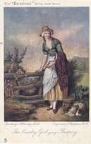 Country Girl Going A Reaping Bartolozzi Series Painting Museum Exhibit Postcard