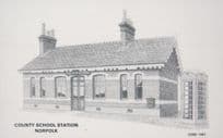 County School Railway Station Telphone Box North Elmham Norfolk 1970s Postcard