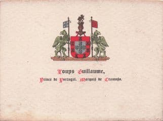 Coups Guillaume Portugal Prince Marquis De Cramoso Old Card