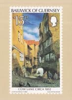 Cow Lane Guernsey Victorian Painting Stunning Royal Mail Postcard