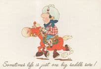 Cowboy Life Is A Saddle Sore Bum Horse Comic Western Postcard