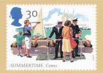 Cowes Isle Of Wight Telescope Sailor Boats Uniform Painting Postcard