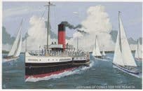 Cowes Regatta Arrival Isle of Wight Solent Ship Race Postcard