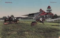 CPA Magdeburg Der Elbe Rennwiesen German Horse Racing Old Postcard