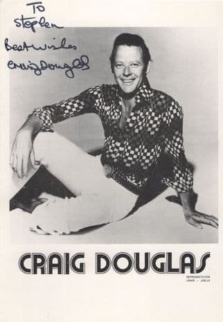 Craig Douglas Only Sixteen Pop Singer Hand Signed Photo
