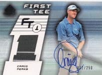 Craig Perks First Tee SP 2003 Golf Hand Signed Worn PGA Shirt Card