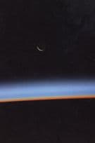 Crescent Moon Koichi Wakata Japanese Space Astronaut Photo Postcard