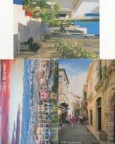 Crete Krete Rethymno Bicycle Side Streets Cafe Dusk 3x Postcard s