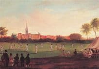 Cricket Match at Newark On Trent in 1923 Painting Postcard