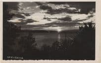 Crikvenica Croatia Antique Sunset Real Photo Old Postcard