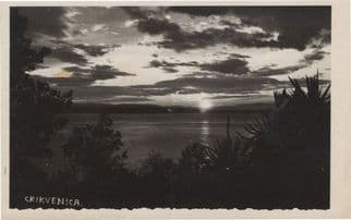 Crikvenica Croatia Antique Sunset Real Photo Old Postcard