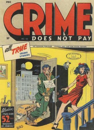 Crime Does Not Pay 1950s Murder Comic Book Man Impaled Postcard