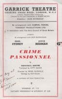 Crime Passionel Drama Garrick Old Theatre Programme