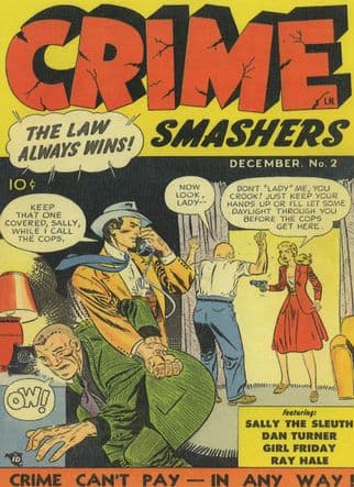 Crime Smashers 1950s Lady Hold Up House Robbery Comic Postcard