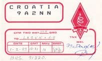 Croatia QSL Radio Card