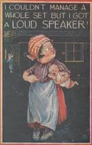 Crying Baby Is Hi Fi Loudspeaker Antique Comic Postcard
