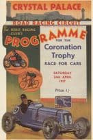 Crystal Palace Coronation F1 Motor Racing Race Trophy Postcard