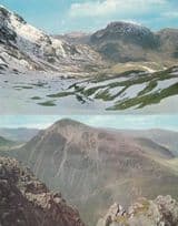 Cumbria Great Gables Christmas Mountains 2x 1970s Postcard s