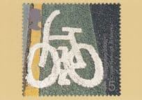 Cycle Path Road Painted Sign Limited Edition Bicycle Postcard