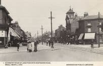 Cyclist at Coventry Road Junction Regent Park Road Small Heath in 1910 Birmingham Postcard