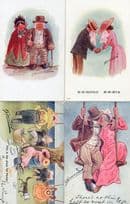 Cynical Romance Love 4x Antique Comic Postcard s