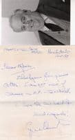 Cyril Smith Liberal MP Politics Hand Signed Letter & Autograph Photo