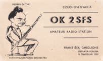 Czechoslovakia Philharmonic Orchestra Ostrava Poruba QSL Radio Station Card