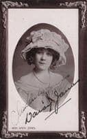 Daisy James Edwardian Actress Comedienne Hand Signed Photo Postcard