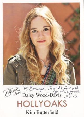 Daisy Wood Davis Kim Butterfield Hollyoaks DOUBLE Hand Signed Cast Photo