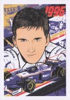 Damon Hill British GB Grand Prix F1 Motor Racing Driver Painting Postcard