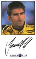Damon Hill F1 Grand Prix Vintage Hand Signed Publicity Card Photo