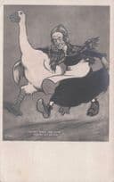 Dan Leno London Circus Theatre Dame Mother Goose Old Comic Art Postcard