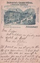 Danioth's Grand Hotel Andermatt Switzerland Resident Old Postcard