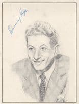 Danny Kaye Hollywood Film Actor Vintage Large Hand Signed Art Drawing