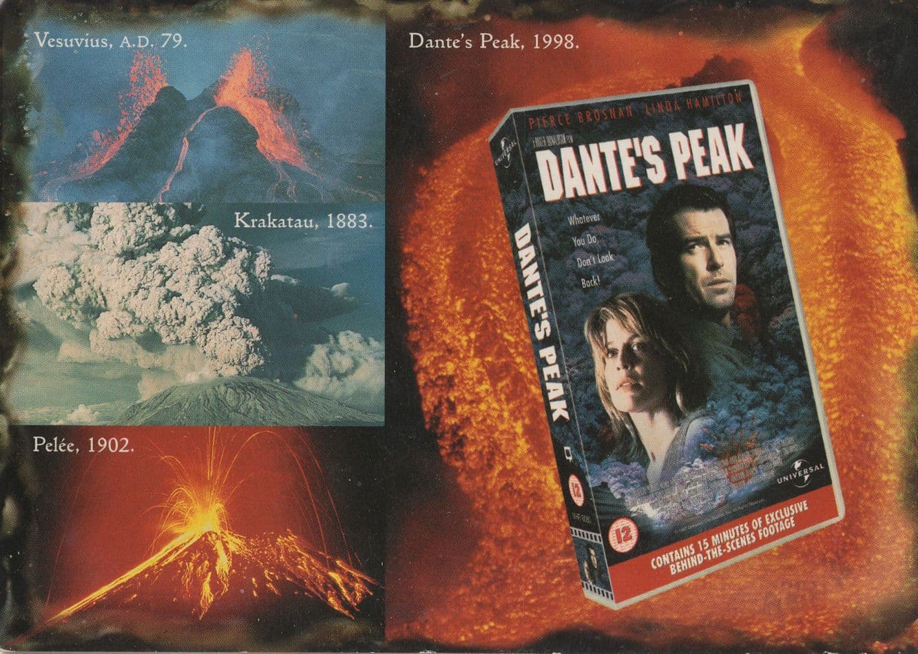 Dante s Peak Pierce Brosnan of James Bond Film Video Launch Postcard