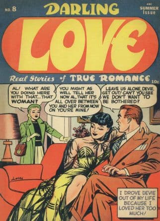 Darling Love True Romance 1950s Cheating Husband Comic Postcard