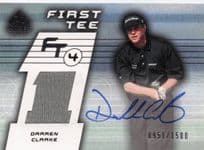 Darren Clarke First Tee SP 2003 Golf Hand Signed Worn PGA Shirt Card