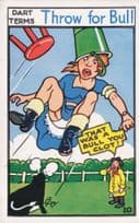 Darts Terms Throw For Bull In Dartboard Old Comic Postcard