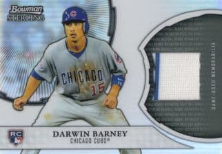Darwin Barney Chicago Cubs Real Baseball Used Jersey Memorabilia Trading Card
