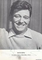 Dave King Genuine Hand Signed Antique Decca Records Publicity Card Photo