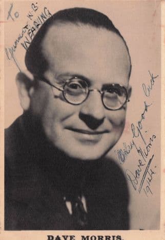 Dave Morris WW2 Comedian Antique 1944 Hand Signed Photo