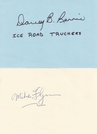 Davey Lennie Mike Flynn Ice Cold Truckers 2x Autograph s