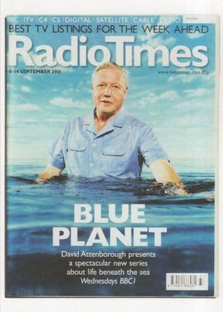 David Attenborough Blue Planet BBC TV Show Radio Times Postcard